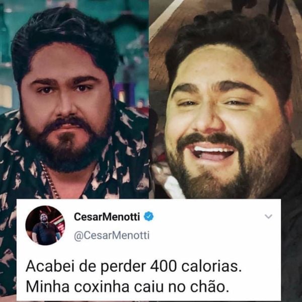 Cantor César Menotti faz piadas com seu peso