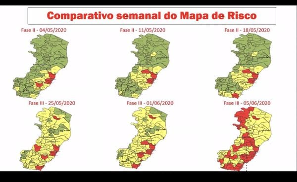 Veja a mudança no mapa de risco para coronavírus