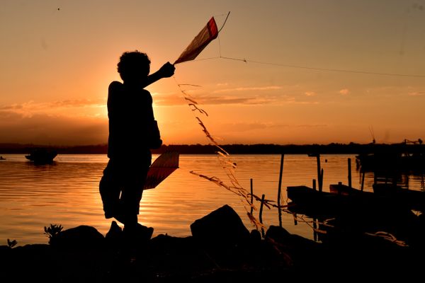 Entardecer na Ilha das Caieiras, em Vitória por Fernando Madeira