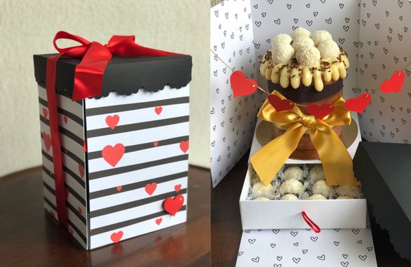 Box surpresa com naked cake e docinhos por R$ 110