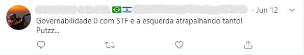 Emojis das bandeiras do Brasil e de Israel em perfil no Twitter 