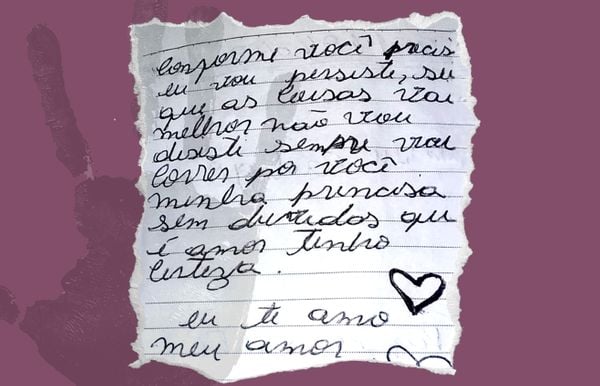 Celina escreveu mensagem para a filha