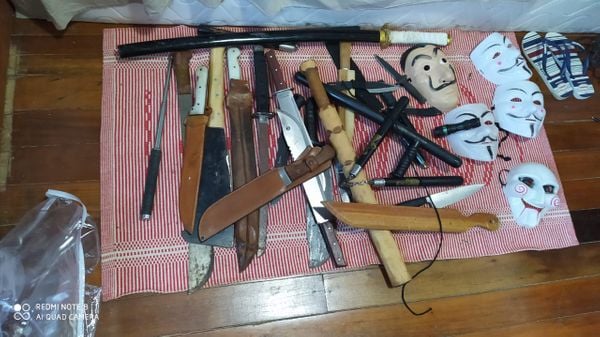 Armas apreendidas durante operação em Guarapari por Divulgação/Sesp