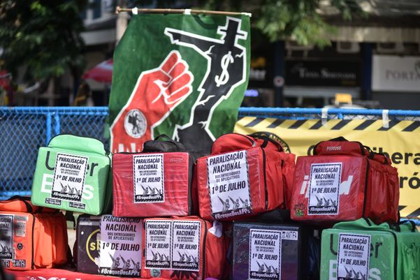 Manifestação dos entregadores por aplicativos, breque dos apps, realizada em Vitória.