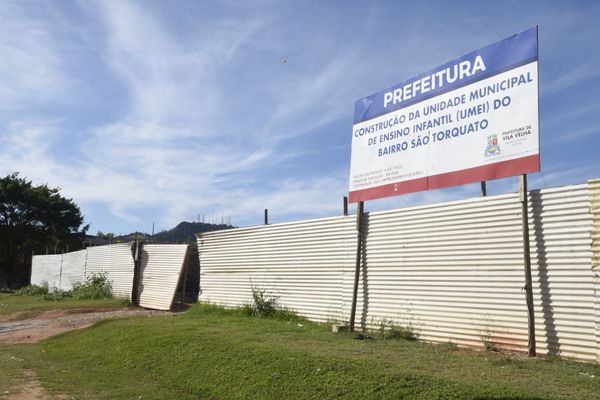 Obra da Unidade Municipal de Ensino Infantil (UMEI) do bairro São Torquarto, Vila Velha