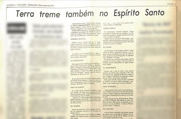 Jornal veiculado no dia 25 de outubro de 1972