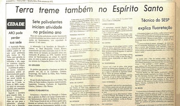 Jornal veiculado no dia 25 de outubro de 1972