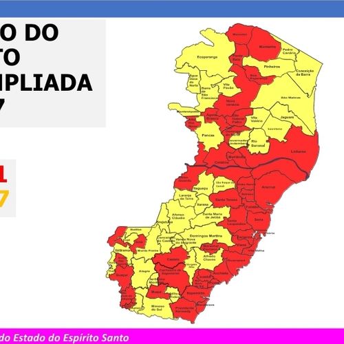 Águia Branca, Bom Jesus do Norte, Iconha, Linhares, Marilândia, Montanha e Santa Leopoldina foram incluídos na lista. Nova divisão começa a valer na próxima segunda (06)