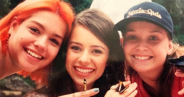 Thaís Fersoza, Sandy e Fernanda Rodrigues nos bastidores de Estrela-guia