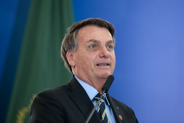 Presidente da República, Jair Bolsonaro, em solenidade no Palácio do Planalto