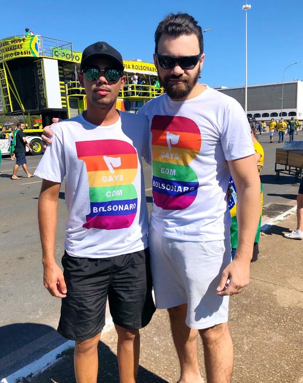 Wilk e Dom, durante protesto em Brasília
