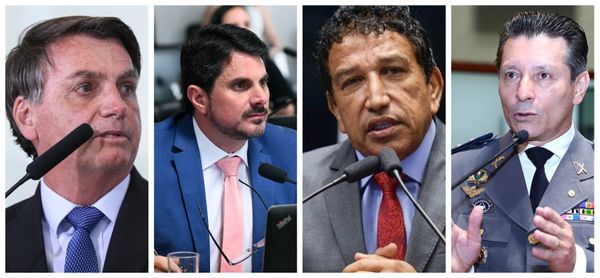 Da esq. para a direita: Jair Bolsonaro, Marcos do Val, Magno Malta e Capitão Assumção