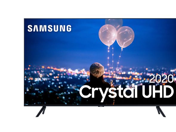 Samsung Smart TV. Crystal UHD TU8000 4K. Borda infinita, Alexa built in, controle único, visual livre de cabos, modo ambiente foto. Cód: 449052 (55), 449076 (65) e 449083 (75). por Divulgação/Sipolatti