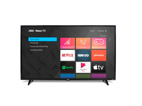 Smart TV LED AOC 32" HD 32S5195 Roku TV. Cód:  447782. por Divulgação/Sipolatti
