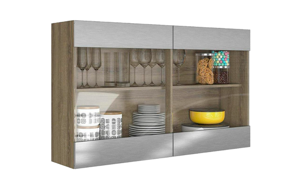 Armário aéreo Itatiaia Itamaxi 2 portas em MDP, vidro e inox. Código: 438360.  por Divulgação
