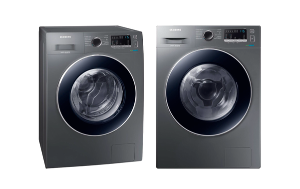 Lava e seca Samsung 11kg WD11M4453JX. Com tecnologia eco bubble; inox; 110 volts (foto mostra um único produto). Código: 449090. por Divulgação