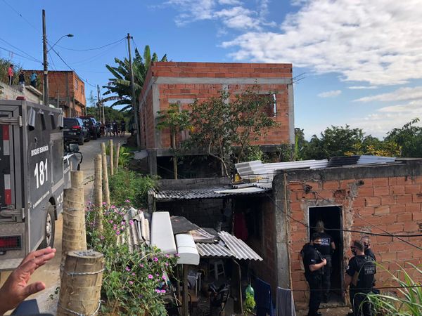 Casa em que os dois homens foram assassinados, no bairro Graúna, em Cariacica