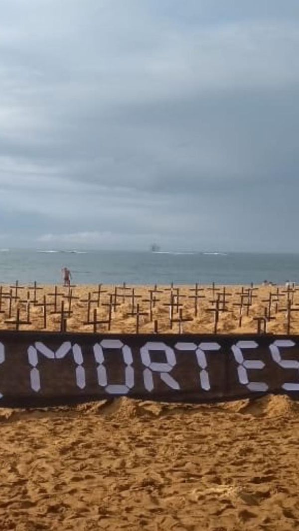 Homenagem às vítimas da Covid-19 no ES realizada na Praia da Costa, em Vila Velha por Leandro Tedesco | TV Gazeta