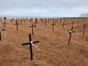 Homenagem às vítimas da Covid-19 no ES realizada na Praia da Costa, em Vila Velha(Leandro Tedesco | TV Gazeta)