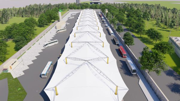 Projeto mostra como ficará o Terminal de Itaparica após o término das obras. Previsão é que de trabalhos sejam concluídos em setembro por Divulgação / DER