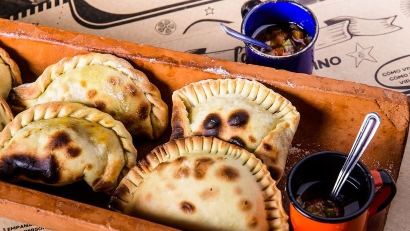 Empanadas servidas no restaurante La Dolina , em Vitória