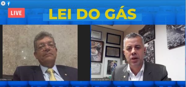 O relator do projeto da Nova Lei do Gás, o deputado Laércio Oliveira, e o vice-líder do governo federal, o deputado Evair Vieira de Melo, participaram de live sobre o novo marco regulatório do gás natural