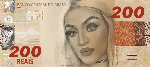 Nova nota de R$ 200: com a imagem da cantora Pablo Vittar por Reprodução/Twitter