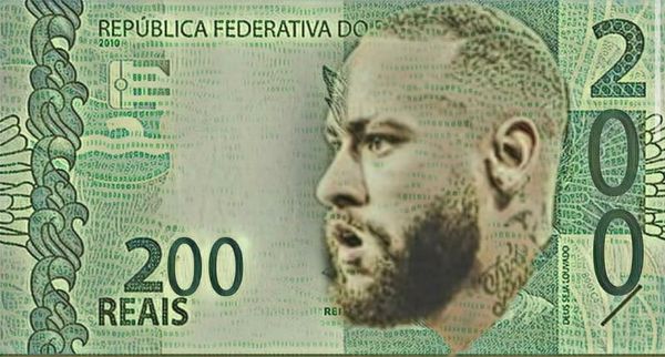 Nova nota de R$ 200: com a imagem do jogador Neymar Jr por Reprodução/Twitter