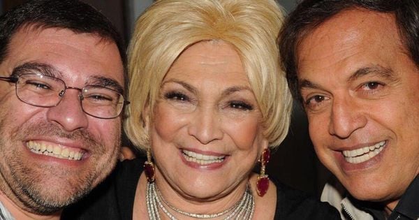 Marcello Camargo Capuano, Hebe Camargo e Cláudio Pessutti: estrela da TV brasileira em família