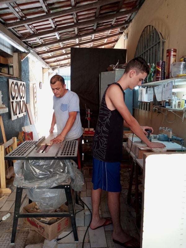 Rondineli e o filho Pedro