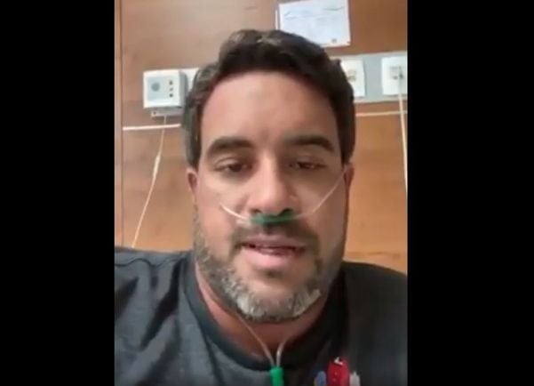 No vídeo, o empresário diz ter sofrido com a Covid-19 por 