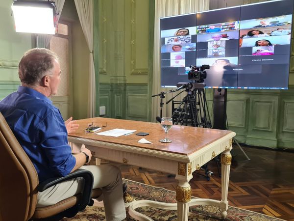 Governador Renato Casagrande fez evento em vídeo para autorizar obras de infraestrutura na Rodovia ES-481, em Guarapari