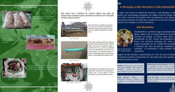 Páginas publicadas na Enciclopédia Cultural do Norte Capixaba, feita por alunos da Ufes