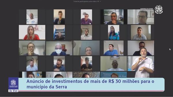 Vídeo evento para inauguração de obras e anúncio de investimentos em saneamento no município da Serra