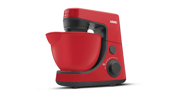 Batedeira planetária Arno Daily SX86 com 8 velocidades, vermelho, 110 volts.  Código: 443814. por Sipolatti/Divulgação