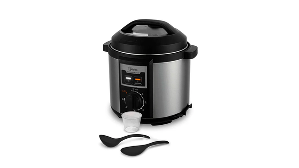 Panela elétrica de pressão Midea, 6 litros, PPB71, 110 volts. Código: 441315. por Sipolatti/Divulgação