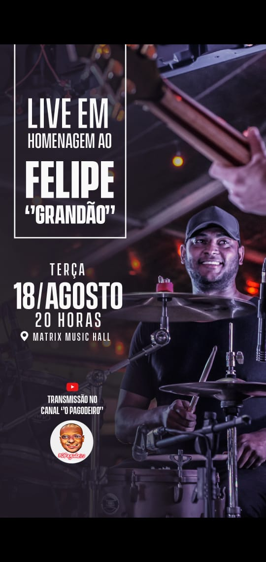 A live solidária em homenagem a Felipe Dias será realizada nesta terça (18), na casa de shows Matrix Music Hall. Crédito: Cesinha Barreto