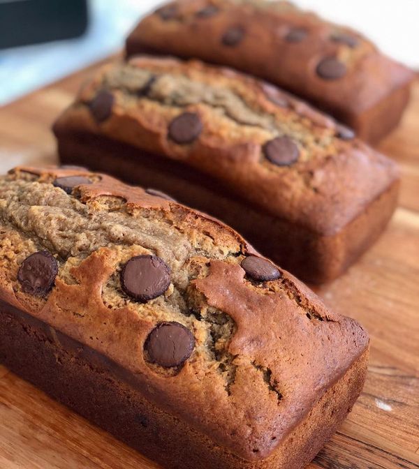 Banana bread com gotas de chocolate da Like Bananas, em Vitória