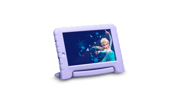 Tablet Multilaser Disney Frozen Plus, tela 7", 16GB, Android 8.1. Com capa. Código:  442282. por Sipolatti/Divulgação