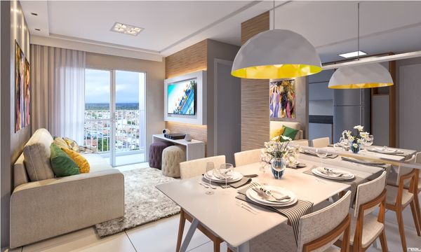Sala do Villa do Mestre Residencial Clube, em Jardim Limoeiro, na Serra