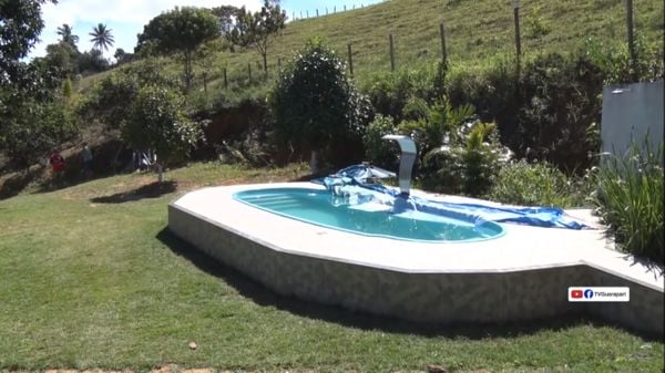 Piscina de sítio em Anchieta onde foi encontrado corpo de Euzineia Loyola