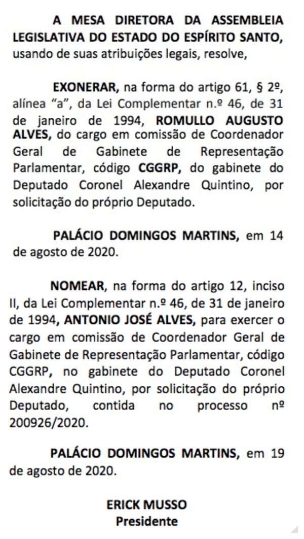 Situações aconteceram também na Prefeitura de Vitória e Vila Velha