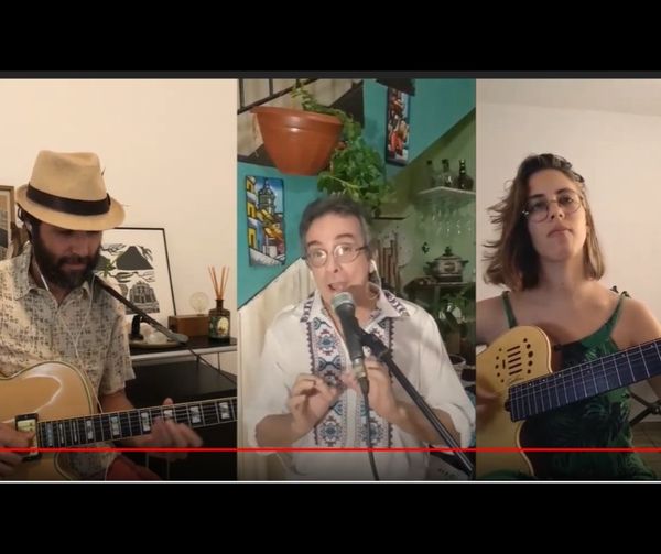 Carlos Papel, de 68 anos, se uniu a Dora Dalvi (violão) e Potiguara Menezes (guitarra) para inscrever o vídeo “Minha Princesa” no Festival Up!.