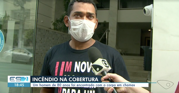 Porteiro é chamado de herói diante de incêndio em cobertura em Vila Velha
