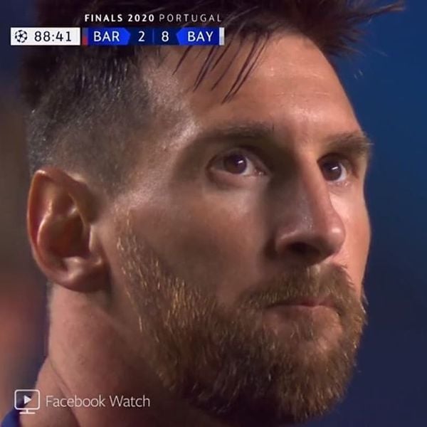 Messi completamente desolado nos últimos minutos da humilhante derrota do Barcelona para o Bayern de Munique