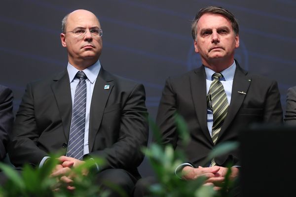 Presidente da República Jair Bolsonaro, acompanhado do Governador do Estado do Rio de Janeiro, Wilson Witzel.
