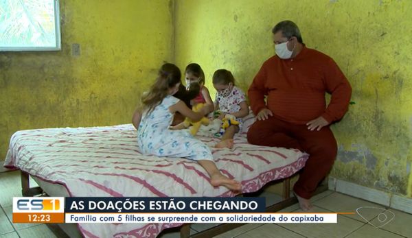 Família com 5 filhas se surpreende com a solidariedade dos capixabas 