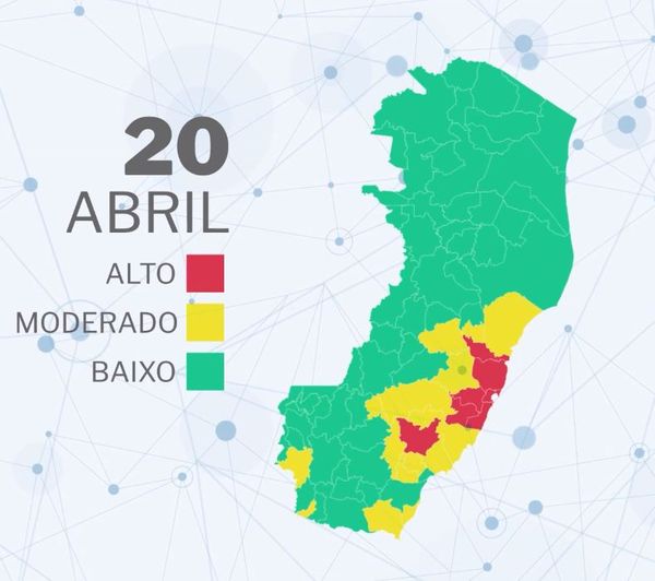 Mapa de risco da Covid-19 em abril