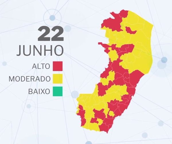 Mapa de risco da Covid-19 no mês de junho