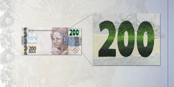 Número muda de cor na nota de R$ 200 